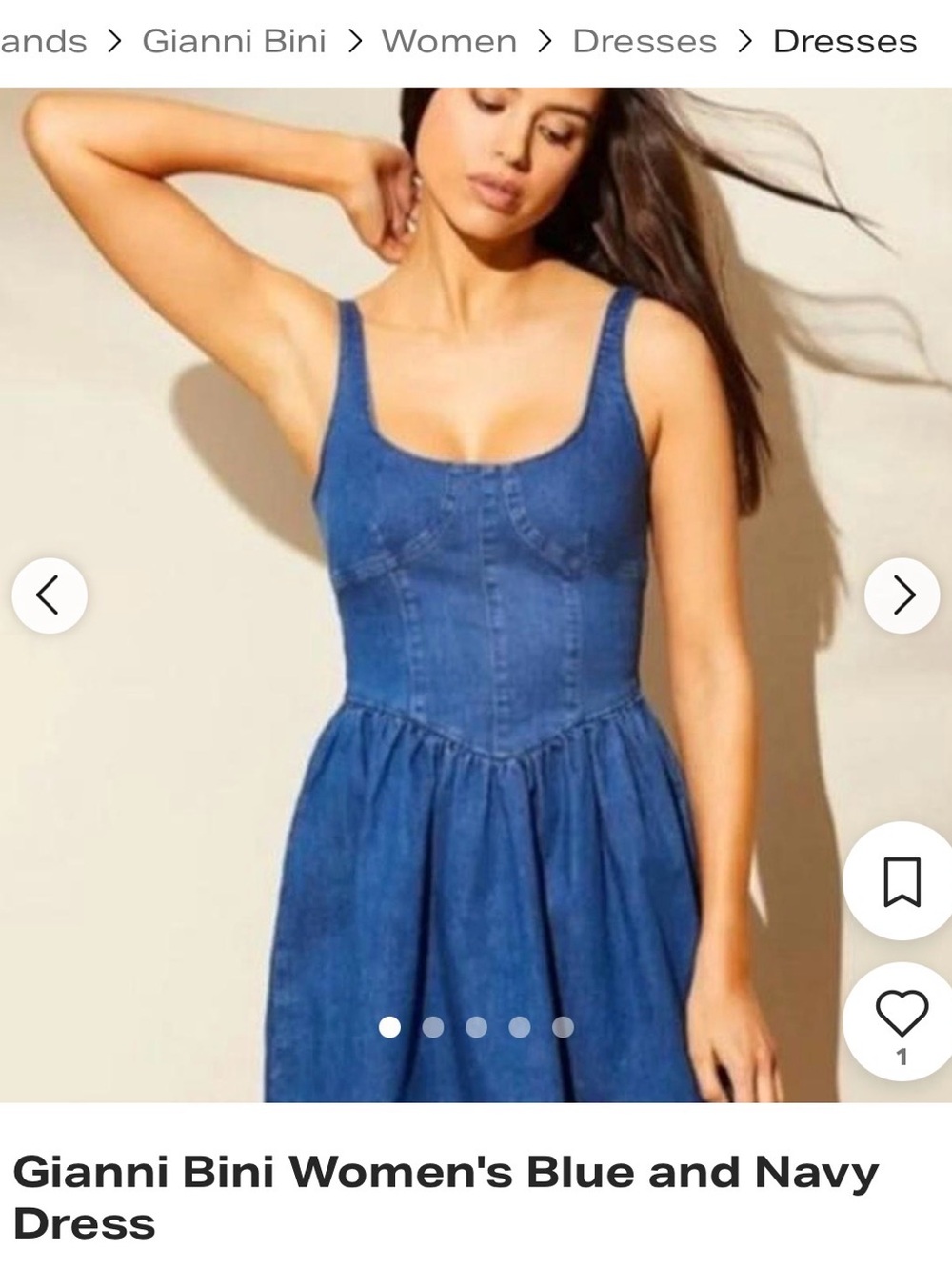 Gianni Bini Dark Blue Denim Mini Dress